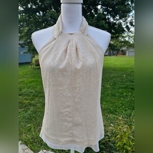Trina Turk Beige Halter Blouse